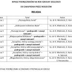 Wykaz podręczników na rok szkolny 2022/2023 do zakupienia przez rodziców.